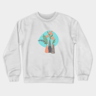 Flowers Leaves Terracotta Vases Crewneck Sweatshirt